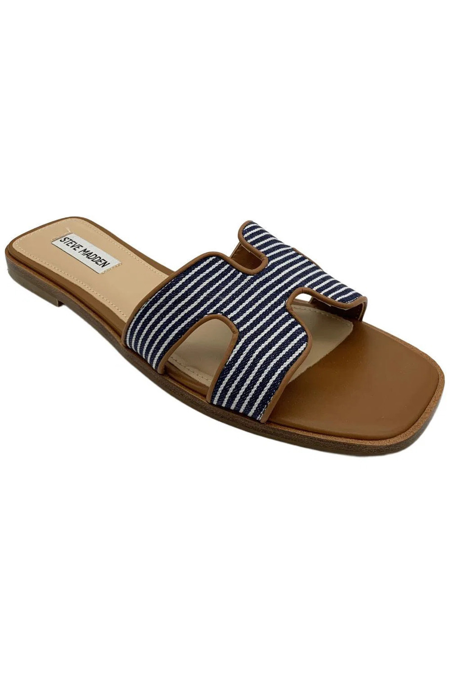 Steve Madden Women's Hadyn Slide Sandal Navy/White - Medium